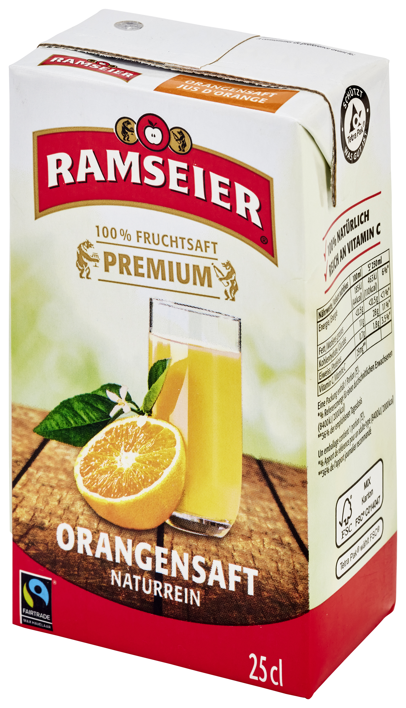 RAMSEIER MH orange juice 25cl Tetra