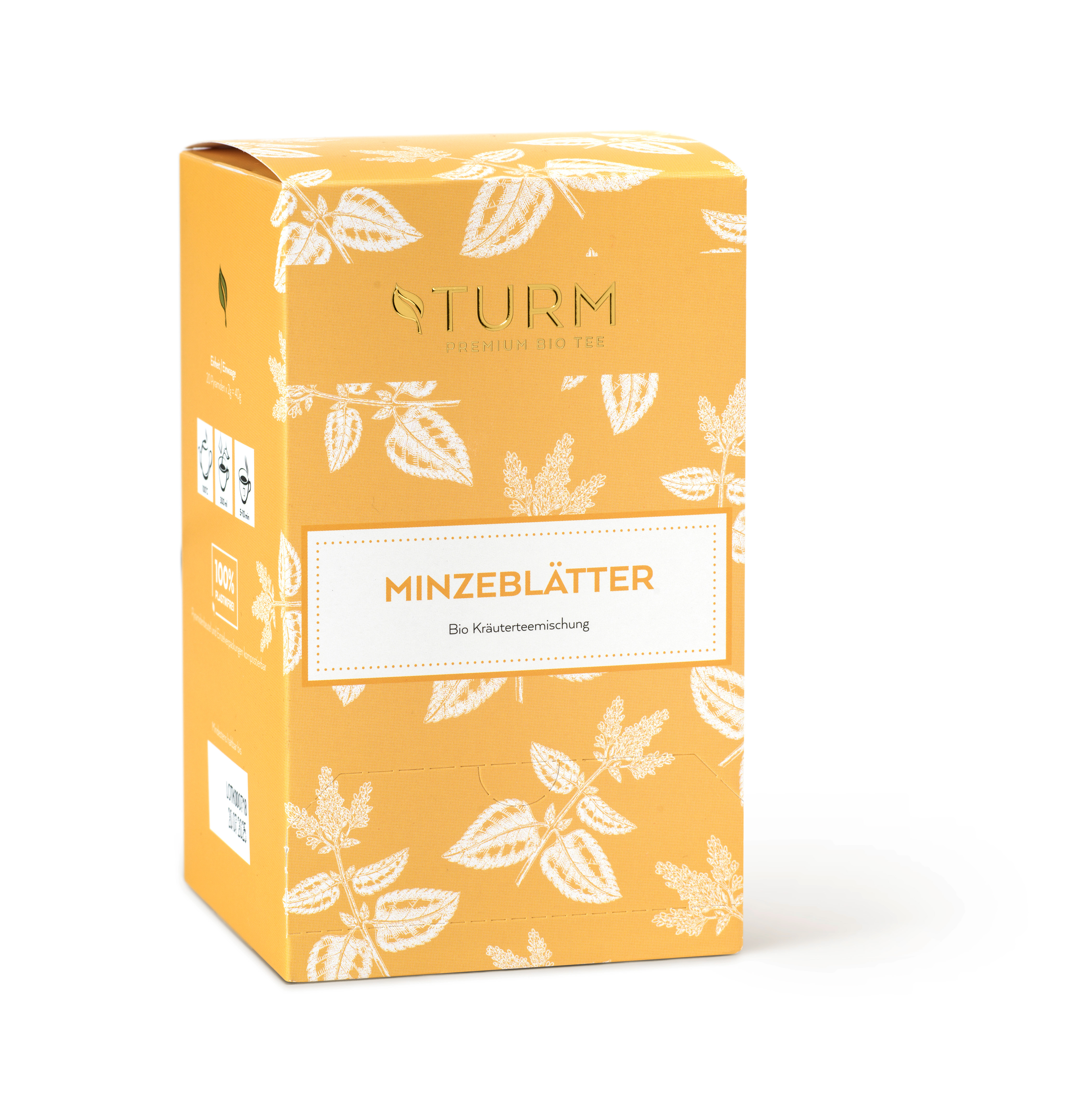Bio Minzeblätter Kräutertee 20er Der klassische Minztee gehört nicht umsonst zu den am häufigsten getrunkenen Kräutern Europas. Für unser Sortiment darf es aber natürlich nicht irgendeine Minze sein, so haben wir uns dafür entschieden, sorgsam ausgewählte Qualitäten für unsere Mischung auszuwählen. So entstand eine Kombination aus der klassischen Pfefferminze, auch Mentha × piperita genannt, und der Krauseminze auch grüne Minze oder Spearmint genannt (Mentha spicata).
