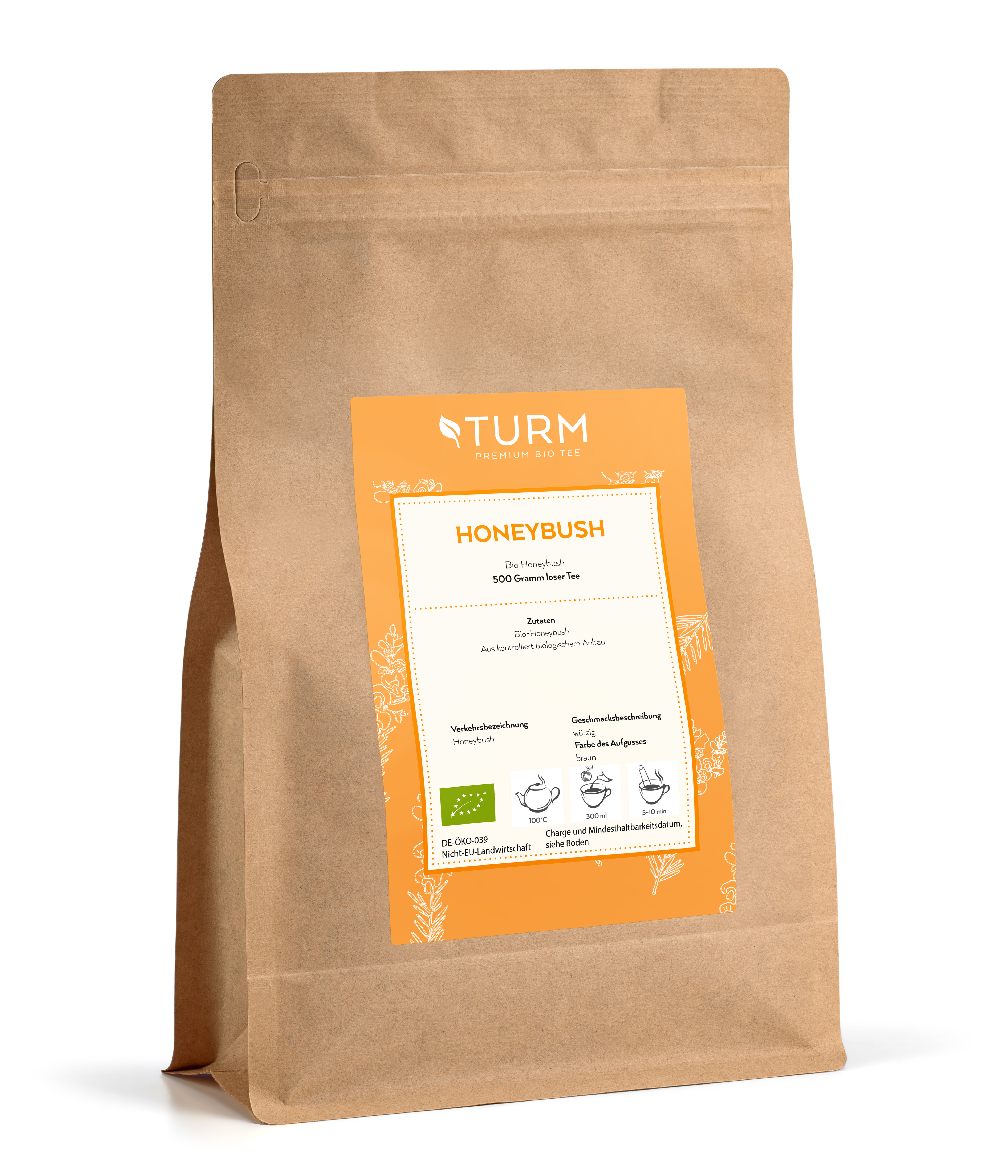 Bio Honeybush Kräutertee 500 g Honeybush oder auch „Bush Tea“ von den einheimischen Südafrikas genannt, ist wohl eine der sympathischsten und gleichzeitig eigensinnigsten Pflanzen der Welt. Sie wächst ausschliesslich in Südafrika, genauer gesagt in den Provinzen Westkap und Ostkap. Seit vielen Jahrzehnten wird probiert, diese Pflanze in grösseren Mengen zu kultivieren, bislang ohne Erfolg. So stammen alle Ernten zu 100 % aus Wilderzeugnissen. Teilweise verwechselt mit dem Rooibos, überzeugt Honeybush wie der Name schon sagt, 